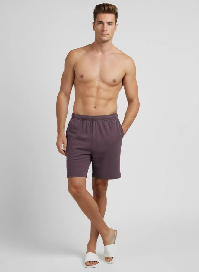 Clans&hans  Men Purple Lounge Shorts for Men | Best Price UAE